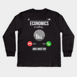 Economics Teacher Funny Economist Gift Kids Long Sleeve T-Shirt